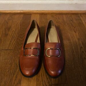 Naturalizer Women's Brown Loafers with Gold Accent
